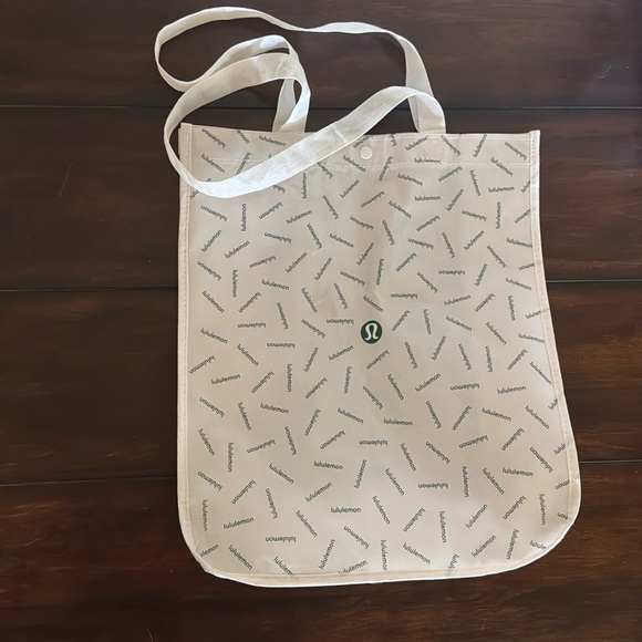 Lululemon Handbags - lululemon Reusable Logo Bag Tote - Holiday Limited Edition - Green/White